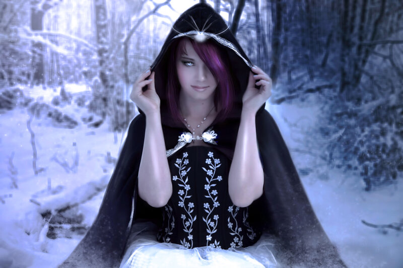 Woman in Black Cloak — Mysterious