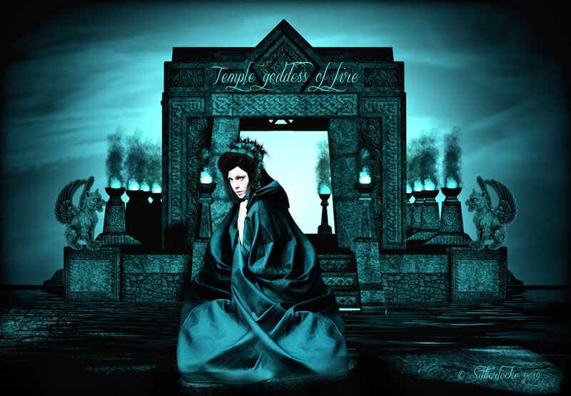 Woman in Black Cloak — Teal