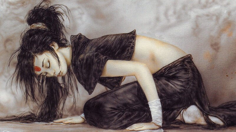 woman in black clothing lying down
