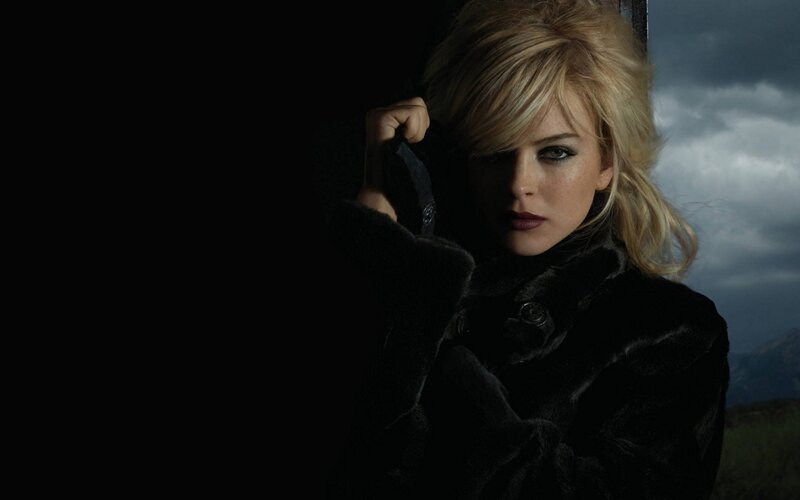 woman in black coat