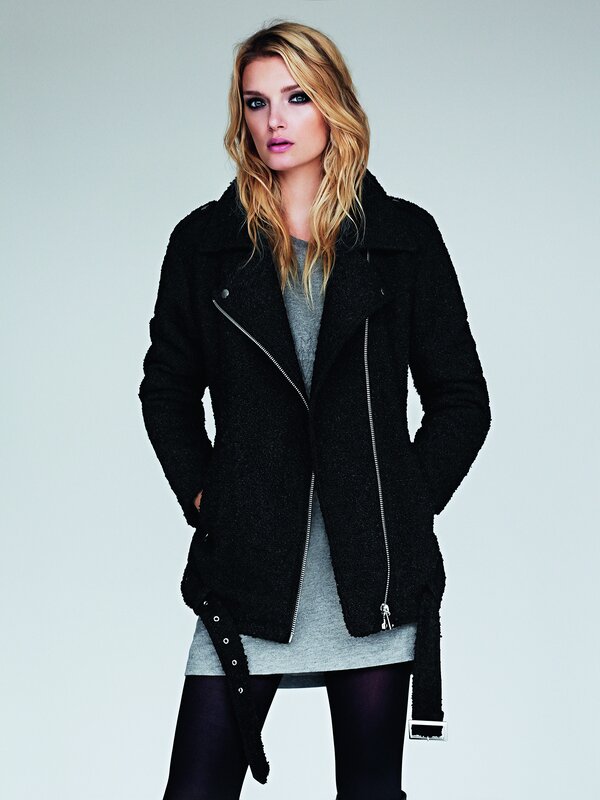 woman in black coat