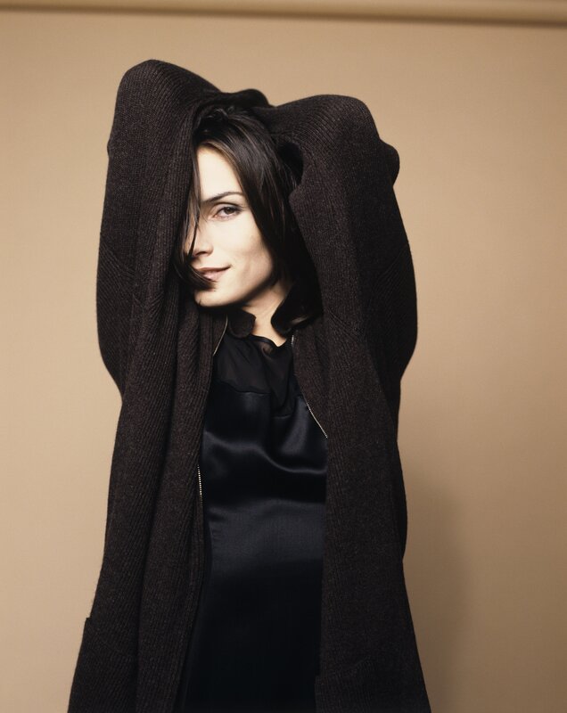 woman in black coat