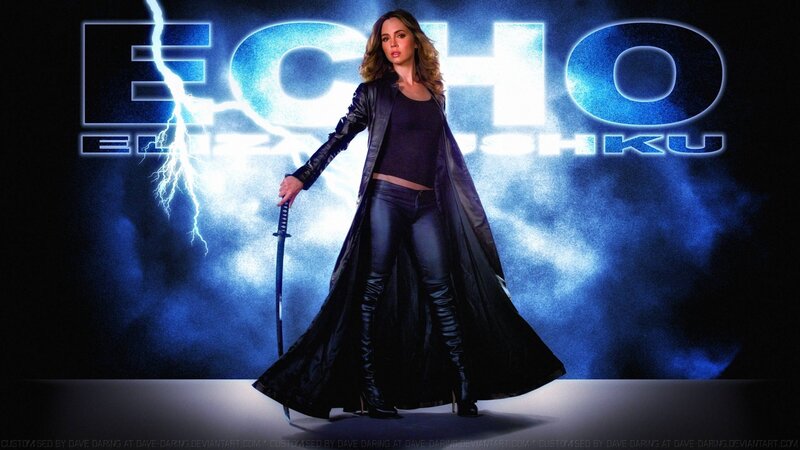 Woman in Black Coat — Blue, Dramatic, Photograph, Sword
