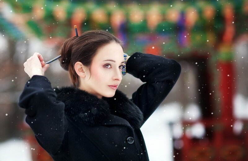 Woman in Black Coat — Calm