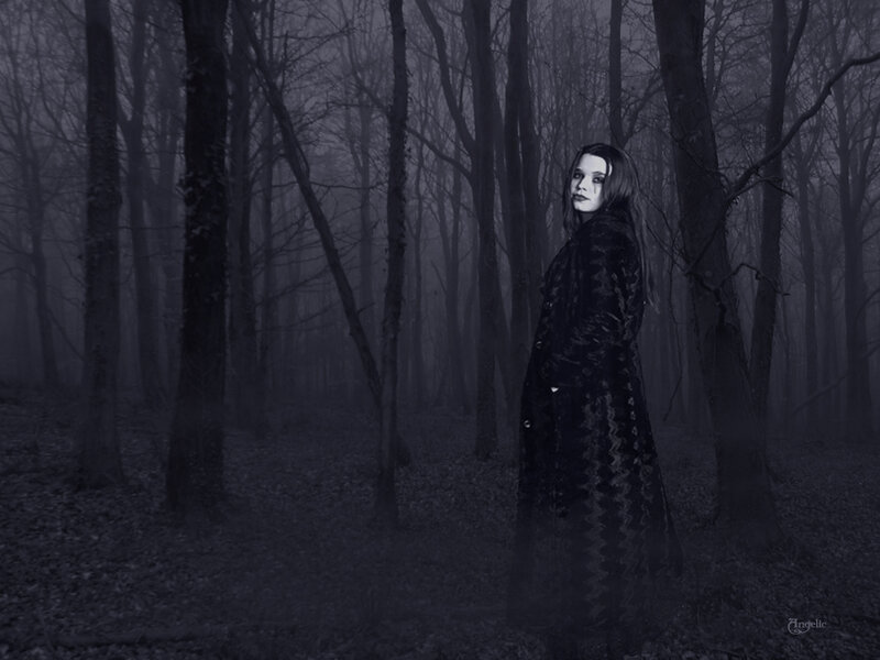 Woman in Black Coat — Dark, Mysterious