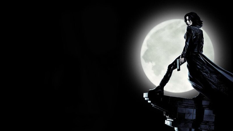 Woman in Black Coat — Dramatic, Night, Digital Art, Moon