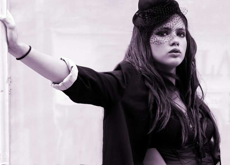 Woman in Black Coat — Dramatic, Photograph, Hat