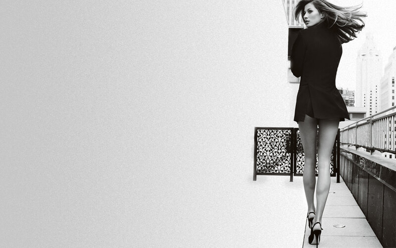 Woman in Black Coat — Dramatic, Photograph, High Heels