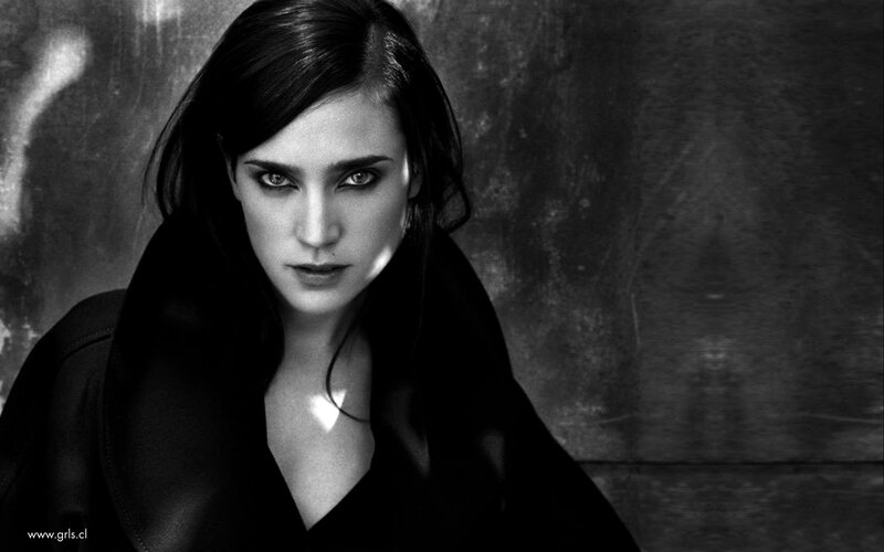 Woman in black coat portrait