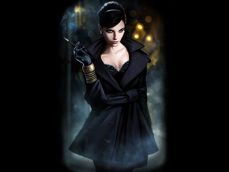 woman in black coat smoking