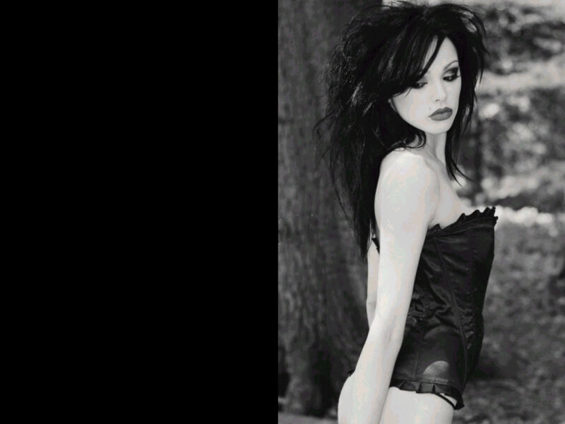 woman in black corset
