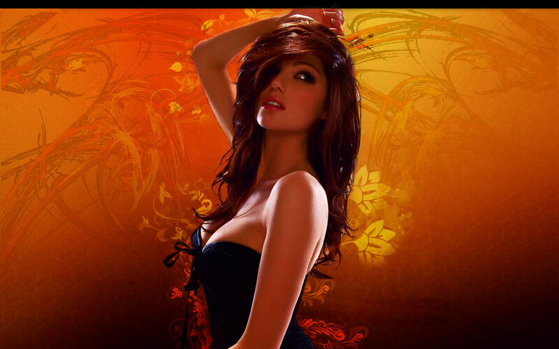 woman in black corset