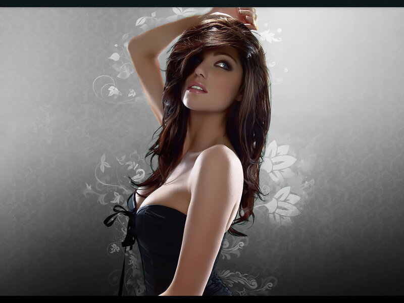 woman in black corset