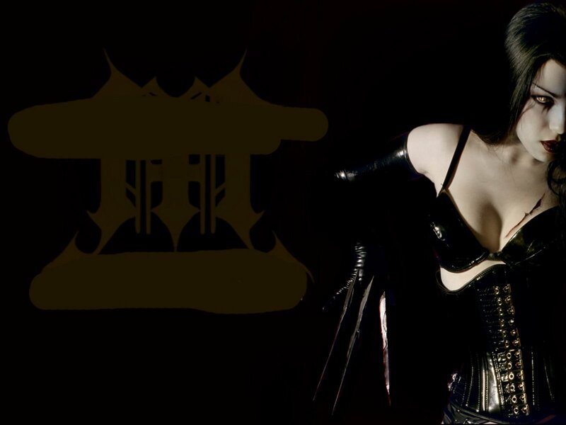 Woman in Black Corset — Dramatic, Night, Photograph, Gloves