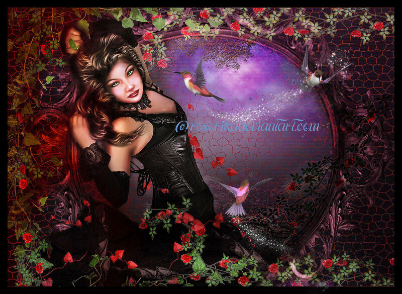 Woman in Black Corset — Fantasy