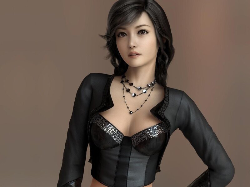 woman in black corset outfit