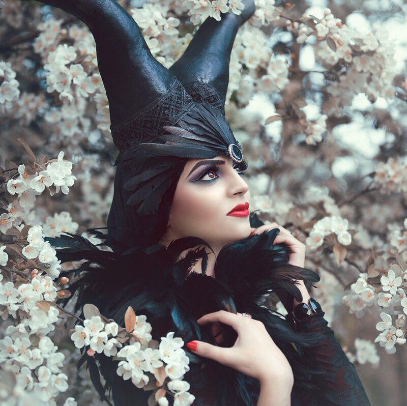 Woman in Black Costume — Dramatic, Spring