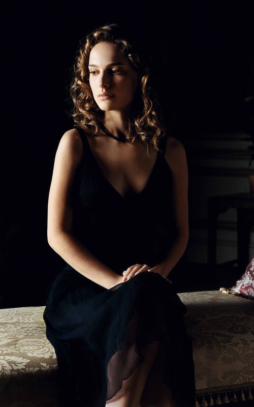 woman in black dress