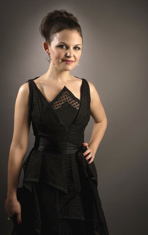 woman in black dress