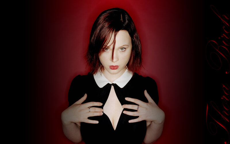 woman in black dress
