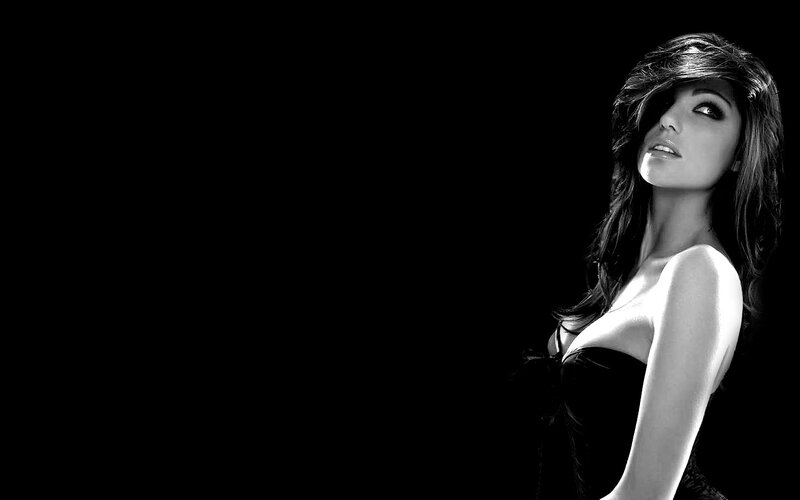 woman in black dress