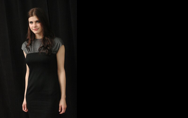 woman in black dress