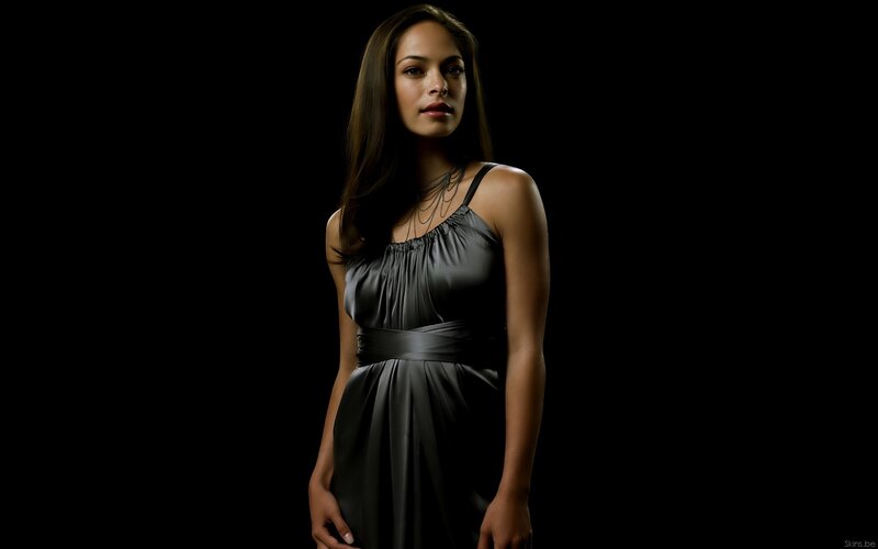 woman in black dress