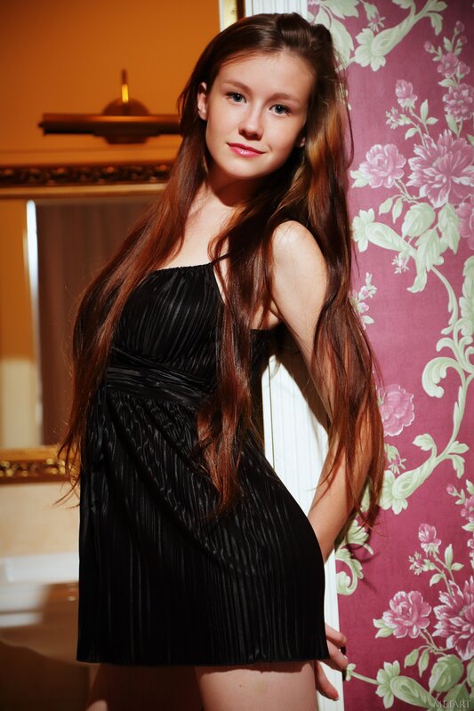 woman in black dress