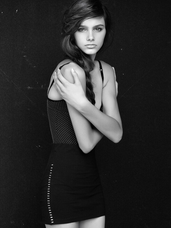 woman in black dress