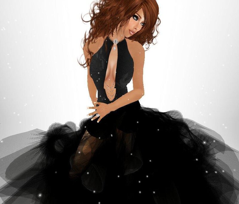 woman in black dress