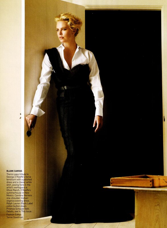 Woman in black dress and white shirt