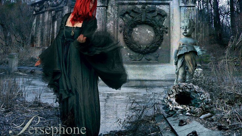 woman in black dress at cemetery