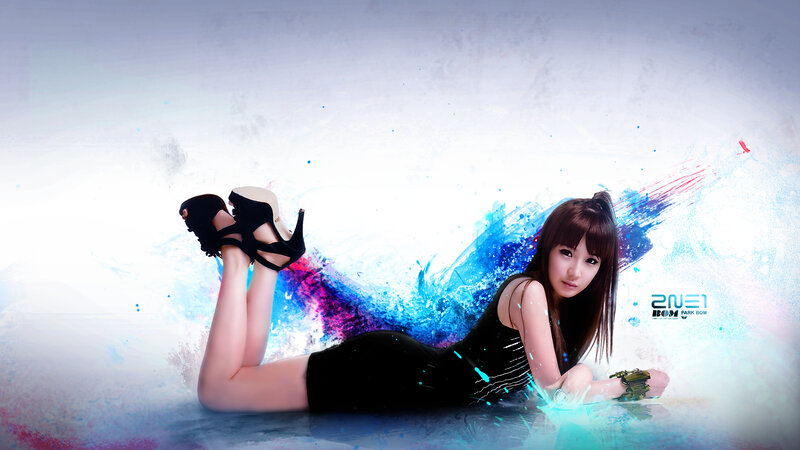Woman in Black Dress — Blue, Dramatic, Digital Art, Heels