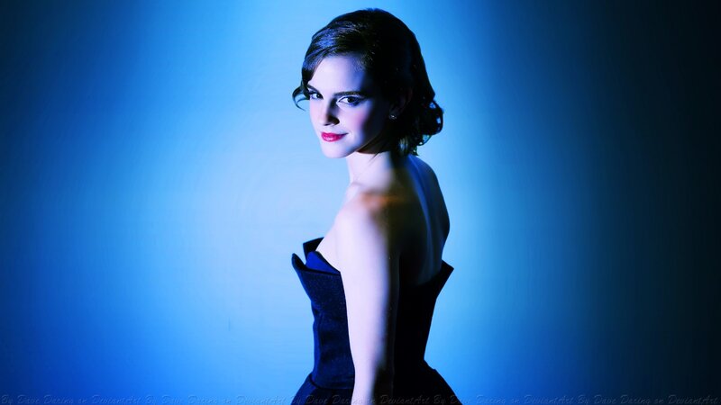 Woman in Black Dress — Blue, Dramatic, Photograph, Blue Light, Earring