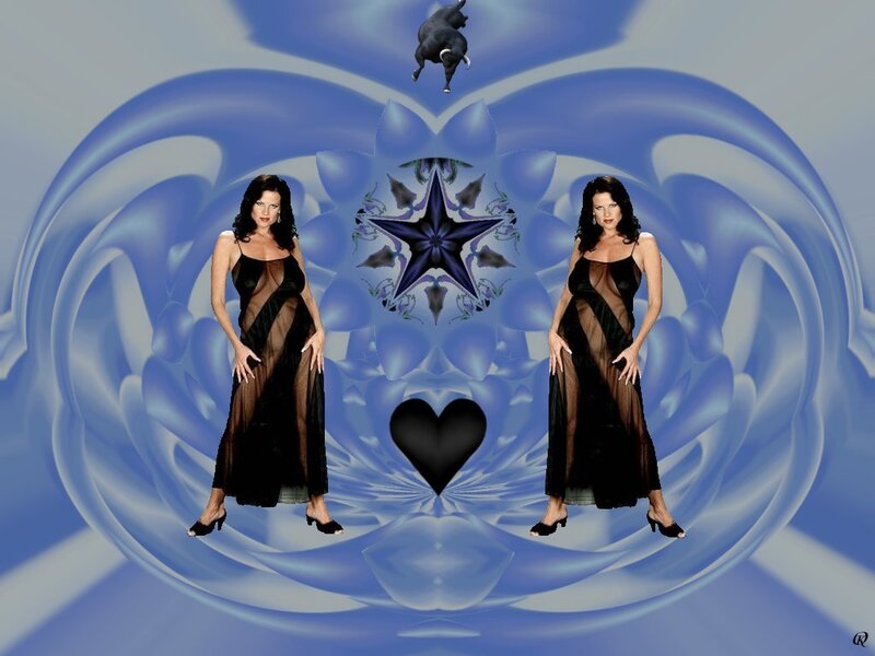 Woman in Black Dress — Blue, Dreamy, Digital Art