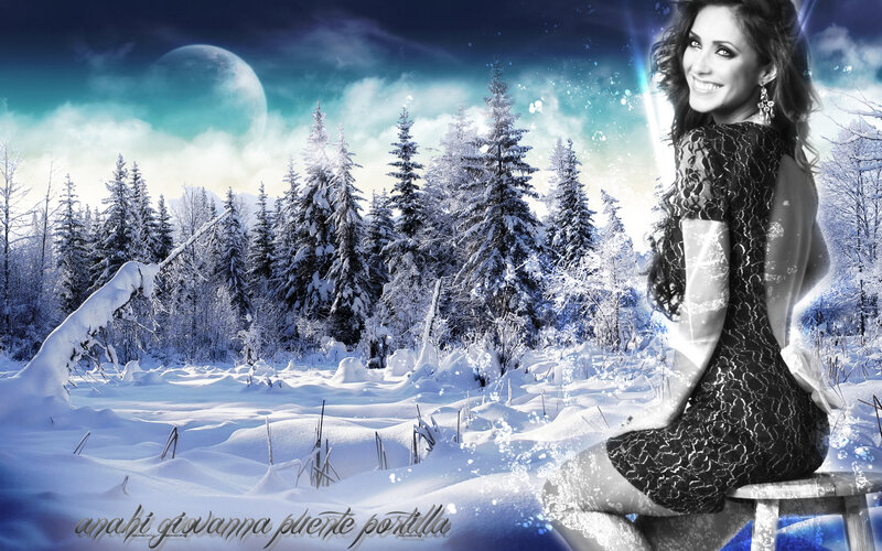 Woman in Black Dress — Blue, Dreamy, Winter