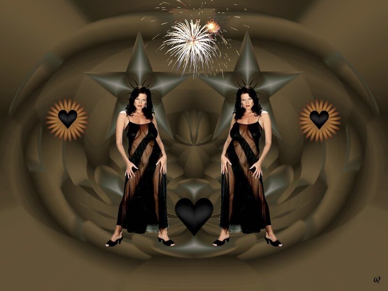 Woman in Black Dress — Brown, Dramatic, Night