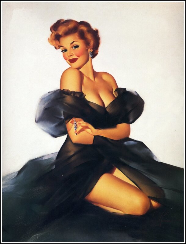 Woman in Black Dress — Confident, Illustration, Earrings