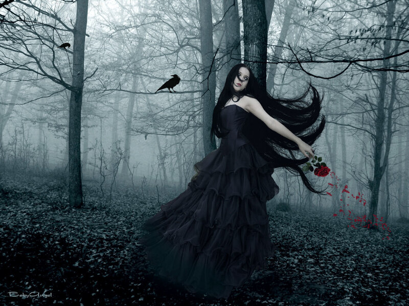 Woman in Black Dress — Dark