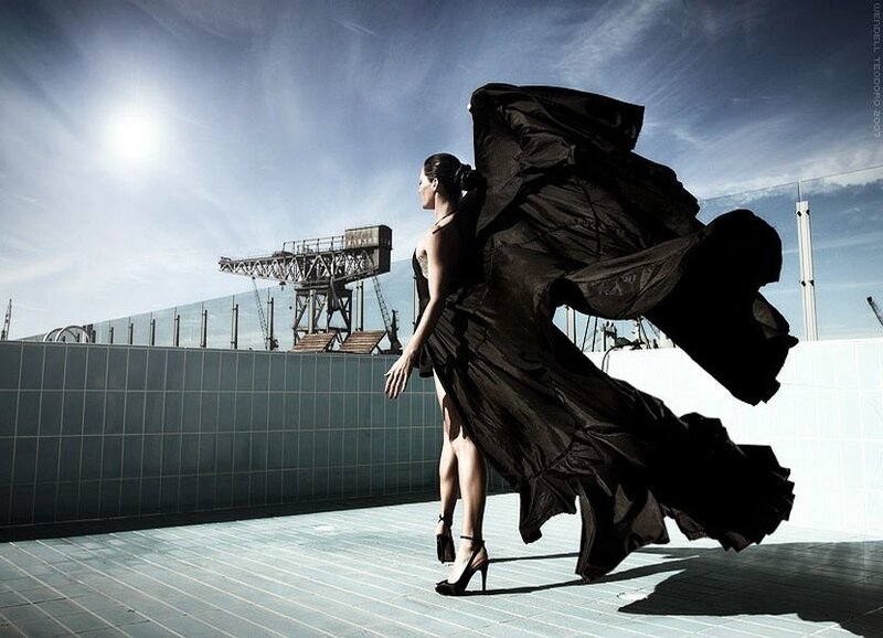 Woman in Black Dress — Dramatic, Afternoon, Photograph