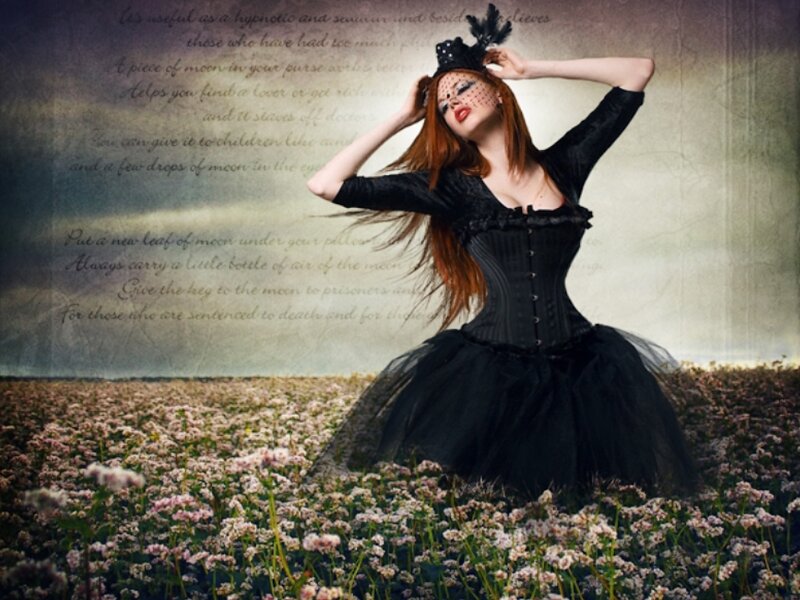 Woman in Black Dress — Dramatic, Afternoon