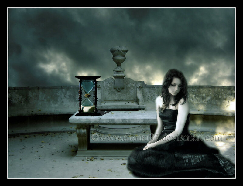 Woman in Black Dress — Dramatic, Digital Art, Hourglass