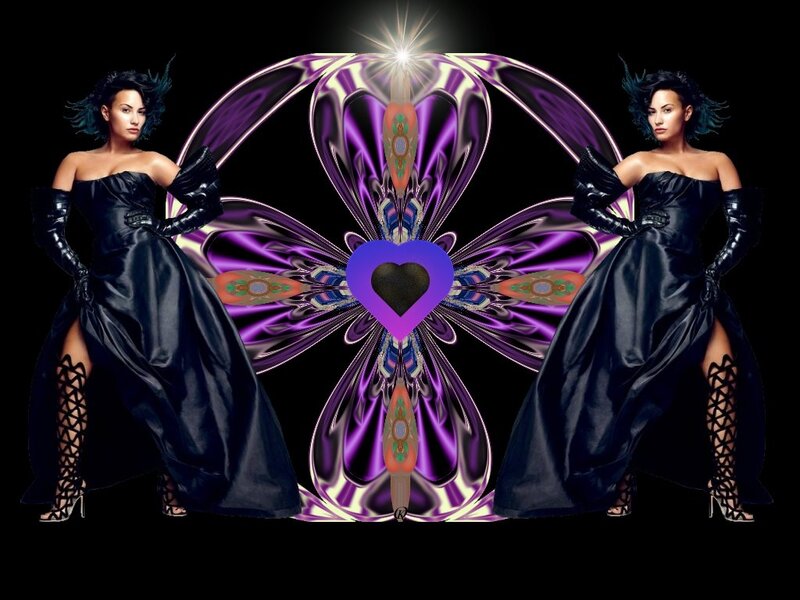 Woman in Black Dress — Dramatic, Digital Art, Purple Flower
