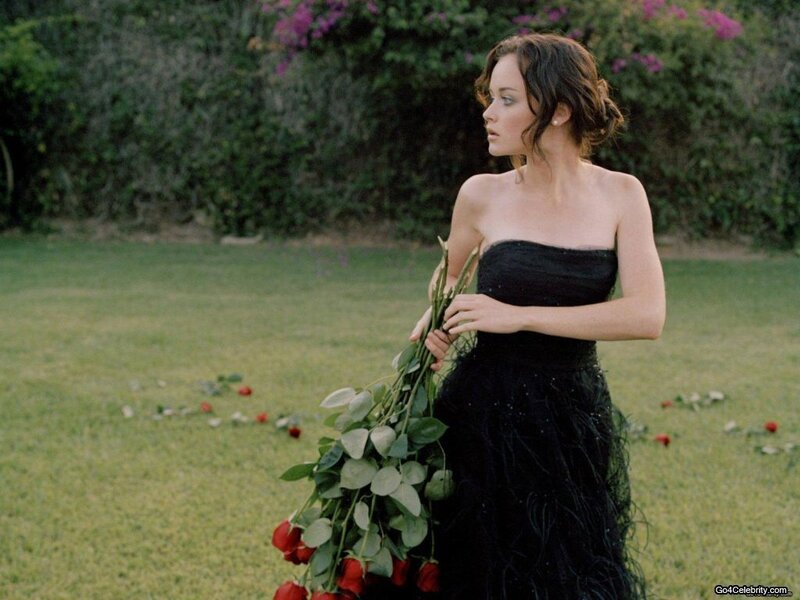 Woman in Black Dress — Dramatic, Evening, Photograph, Roses