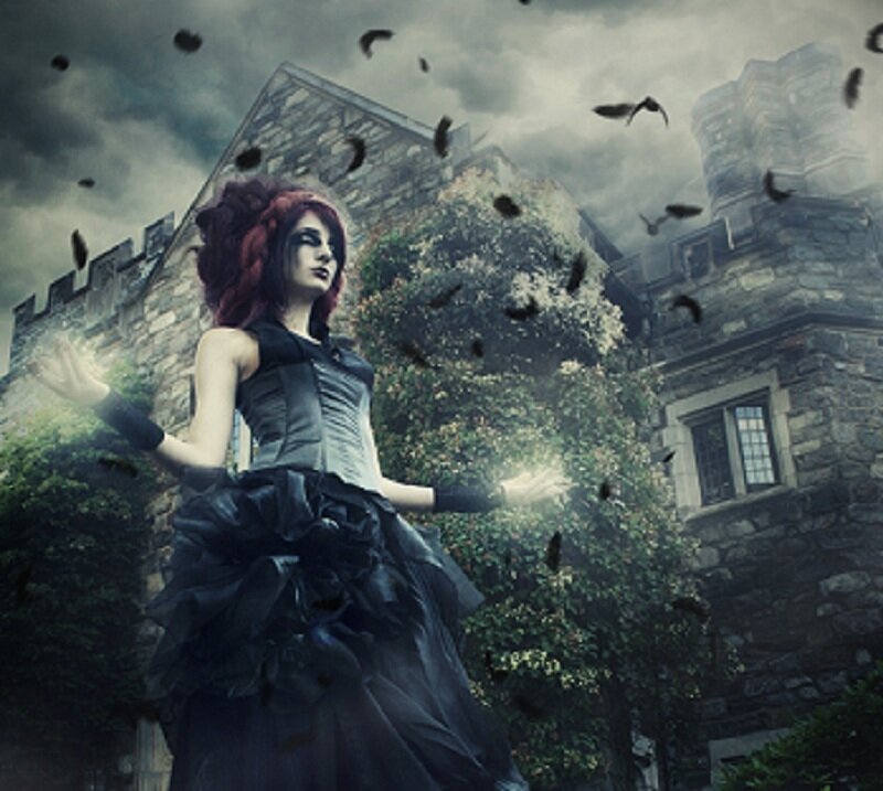 Woman in Black Dress — Dramatic, Evening