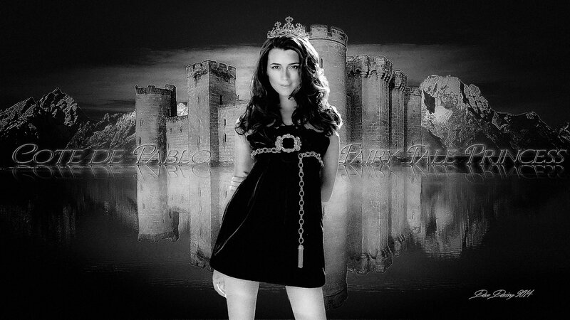 Woman in Black Dress — Dramatic, Night, Digital Art, Castle, Crown