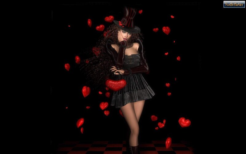 Woman in Black Dress — Dramatic, Night, Digital Art, Top Hat