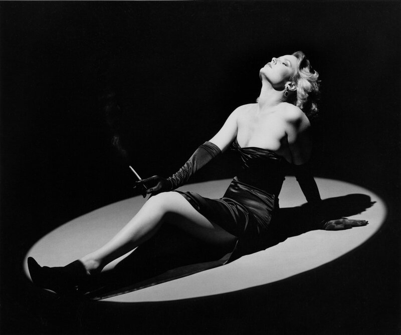 Woman in Black Dress — Dramatic, Night, Photograph, Cigarette