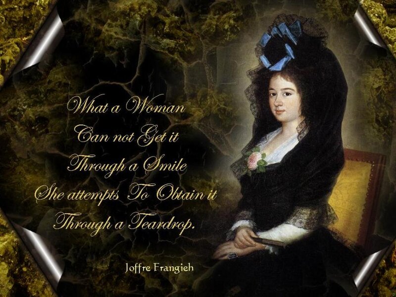 Woman in Black Dress — Dramatic, Painting, Quote