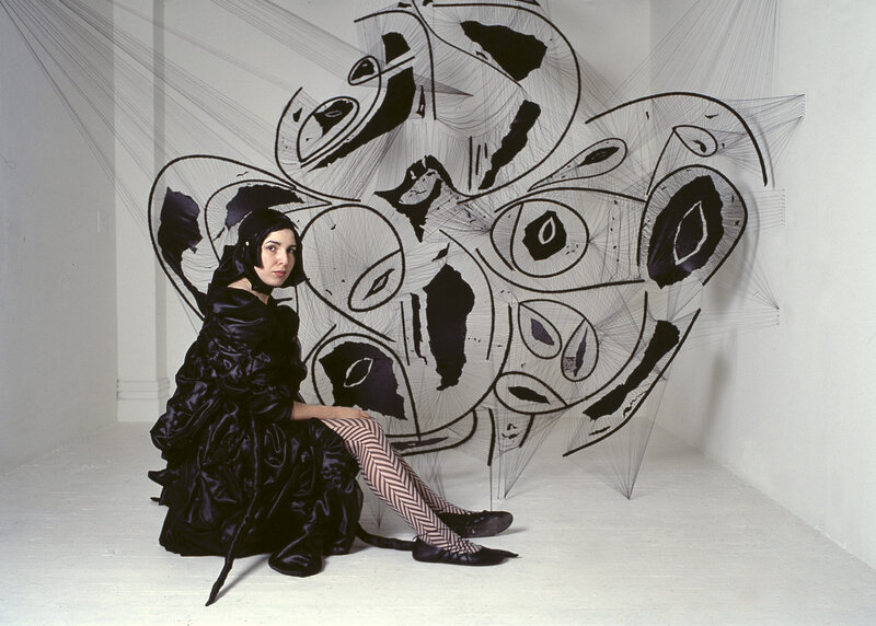 Woman in Black Dress — Dramatic, Photograph, Art Installation